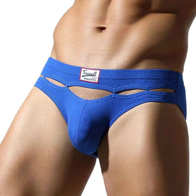 Sexy Mens Briefs Hollow Out Breathable Bugle Pouch Underwear Seamless Breathable Quick Drying Underpants Low Waist Panties XXL