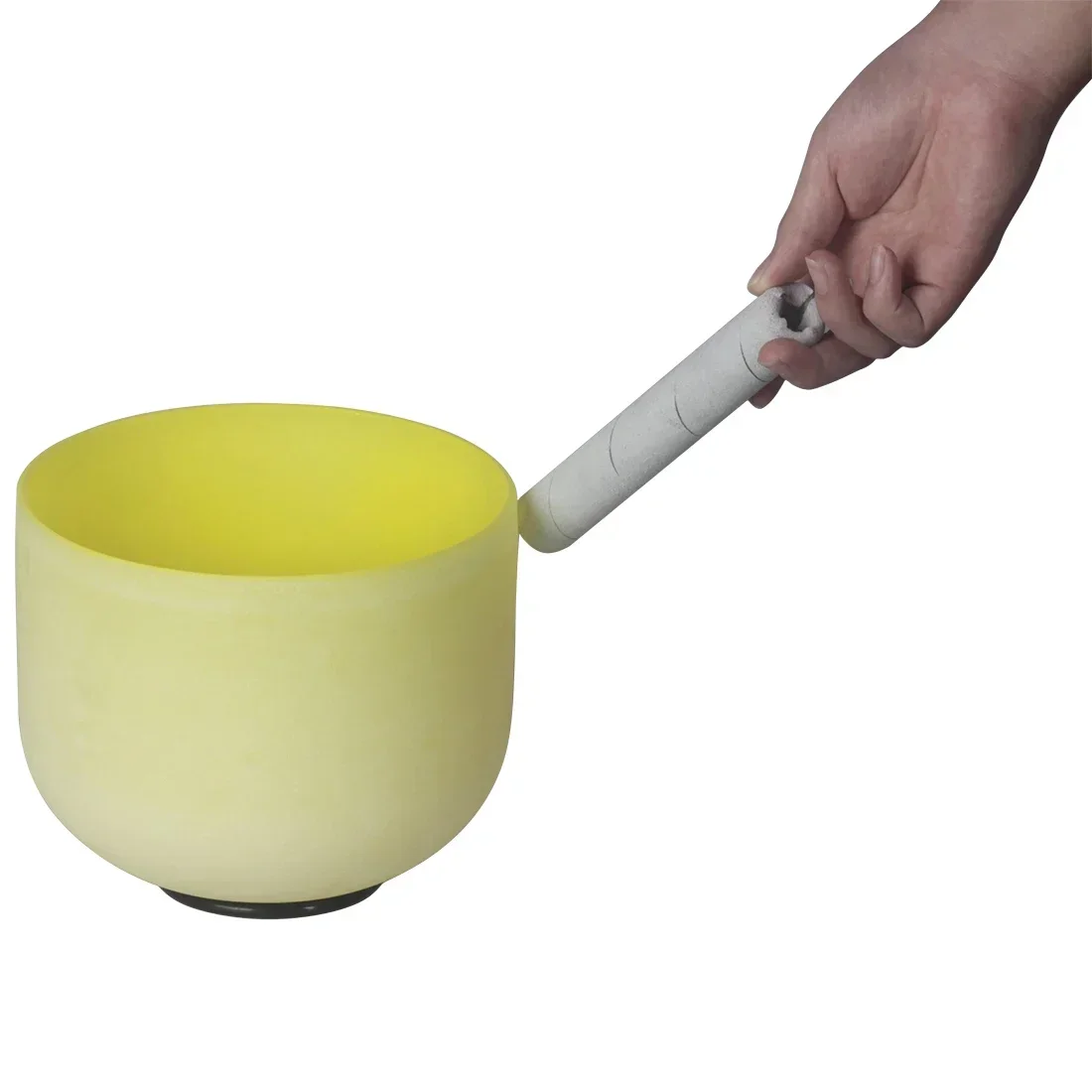 8 Inches B Key Quartz Crystal Singing Bowl Frosted with Free Mallet Zen Percussion Instrument for Relaxation And Meditation