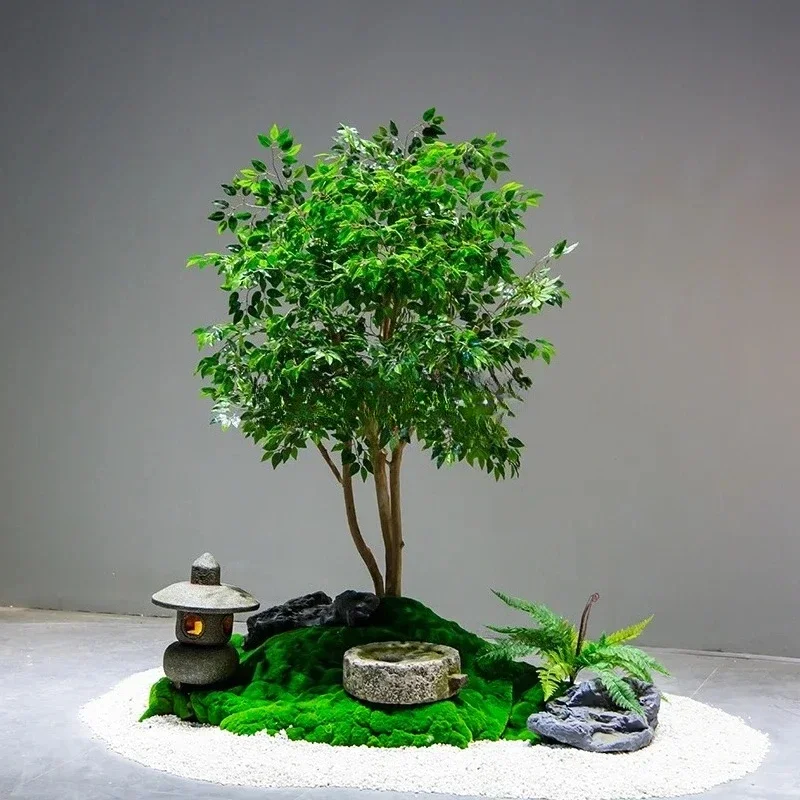 A  Simulation banyan large fake tree wishing tree window props indoor and outdoor green plant decoration landscaping