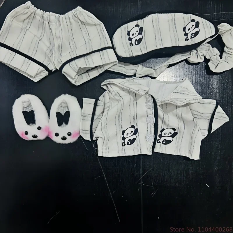 38cmClothes Panda Pajamas Cute Casual Style Overall The Fashionable And Creative Dressing Labubu Accessories No Doll