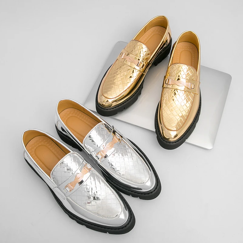 

Men Business Loafers Casual Comfortable Thick-soled Durable Fashionable Leather Shoes Social Shoes Sizes 38-46 Men Shoes