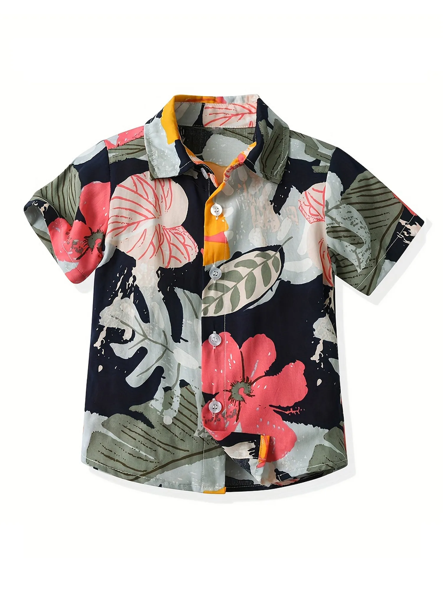 Pineapple Print Kids Clothes Boys Creative Stylish Shirt Cool Short Sleeve Lapel Shirt Tops Boys Clothes for Summer Outdoor