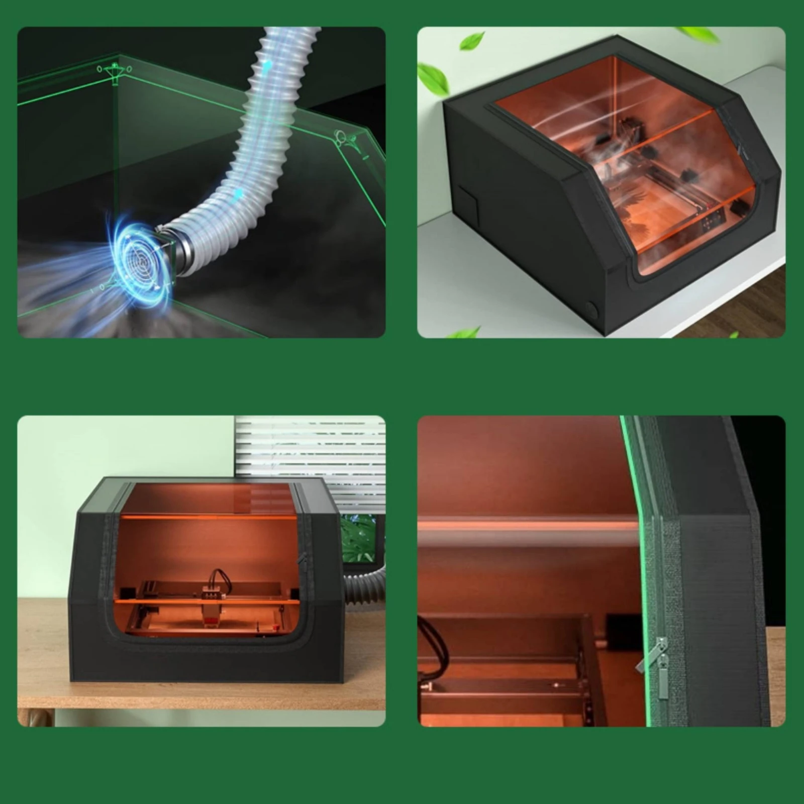 Enclosure with Exhaust Fan Easy to Install Laser Engraver Enclosure Protective Cover Transparent Tent Portable for Makers view 5