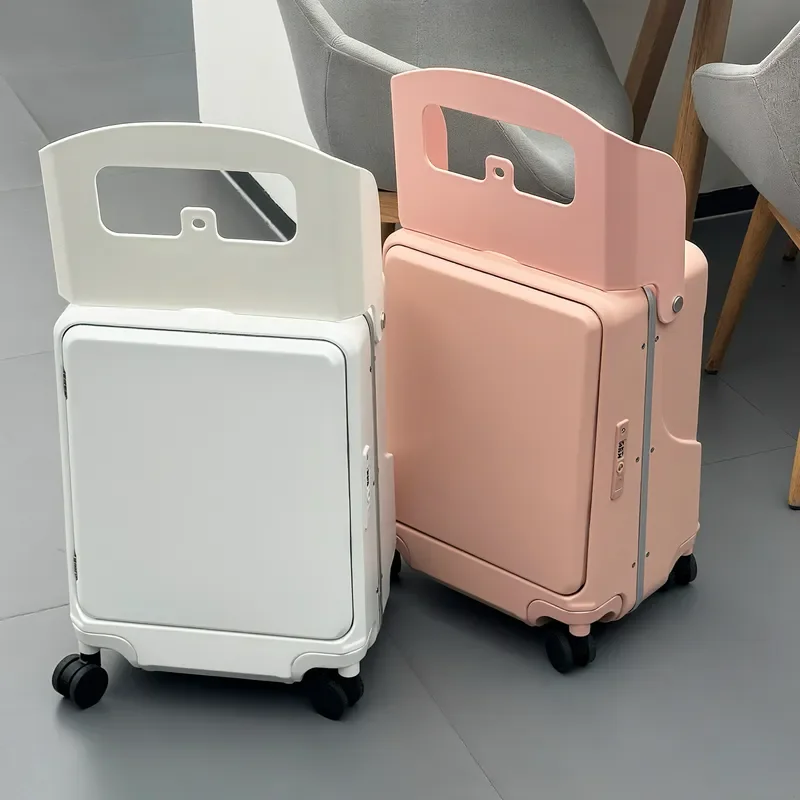 20 Inch Kids Ride On Suitcase Children Luggage With Seat Baby Trolley Case Carry On Travel Bag For Boys Girls Airport Walking