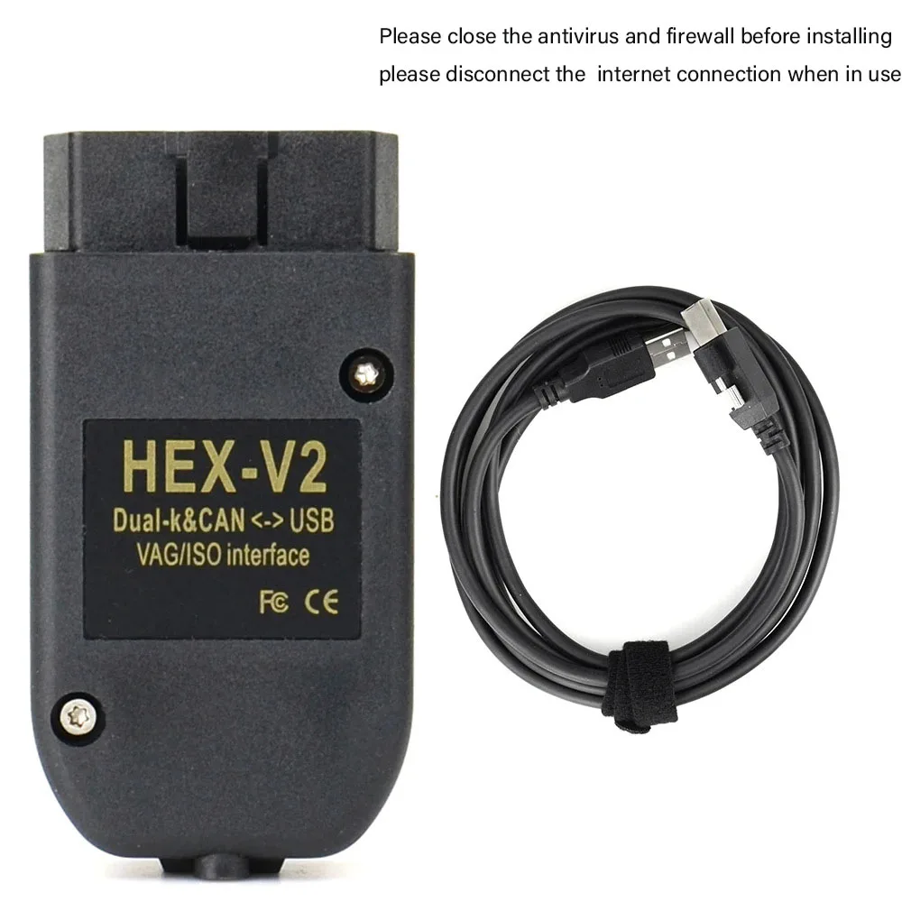 

2025 Newest 25.3 Scanner Tool Cable OBD2 Diagnostic Multi-Language HEX V2 Wesheu VCDS VAG COM 24.7 For Audi SKODA VW
