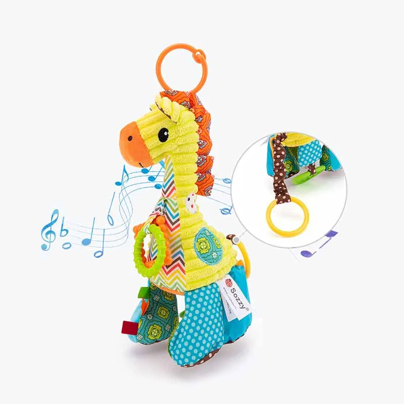 Boîte à musique Octave apaisante pour bébé de 0 à 1 ans, jouet en peluche girafe mignonne, décoration de face-lit, beurre, vent tendance e