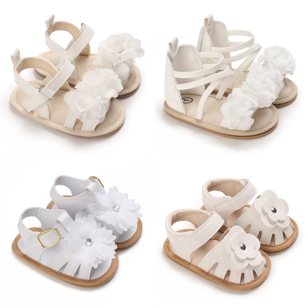 

Adorable Baby Girls Crossover Sandals - Durable RubberSole, Anti-Slip, Perfect Walking Support - Casual Style forages 0-1
