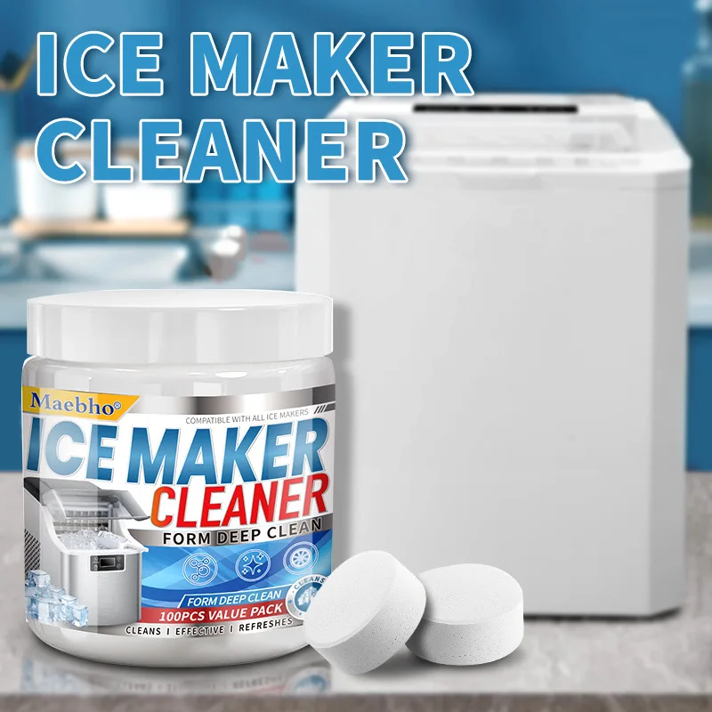

100 Tablets Ice Machine Cleaner Cleaning Tablets For Descaling Deodorizing Prolonging Ice Maker Lifespan,Coffee Machine Cleaning