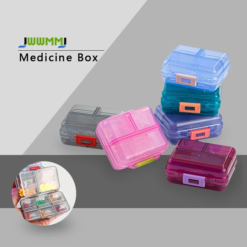 

1pcs Portable Daily Medicine Pill Organizer Box with 7/8 Compartments Small Travel Case Air-Tight Small Pill Case for Travel