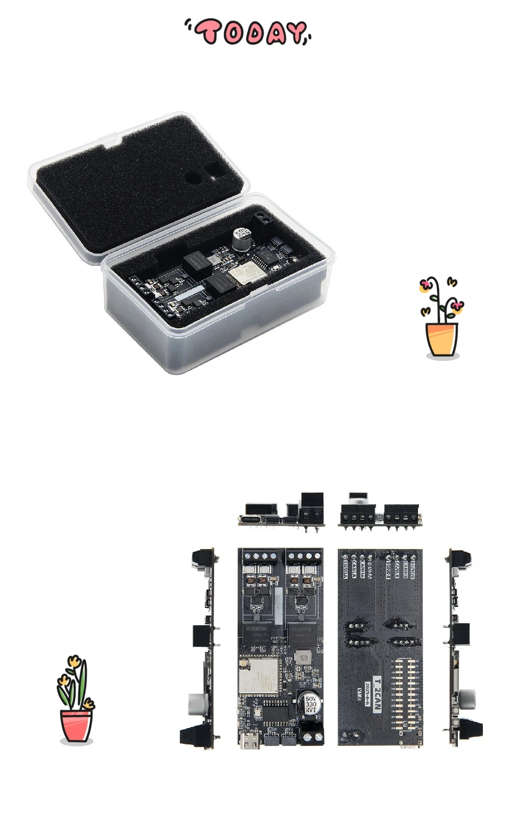 ESP32-S3 Dual CAN FD Development Board MCP2518FD Controller CAN V2.0B 5Mbps 2.4G Wi-Fi BLE5 16MB Flash Industrial CAN Bus Module