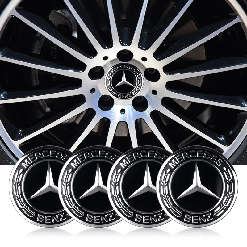 4Pcs Car Styling Wheel Hub Cap Stickera Auto Refit Accessories for Mercedes Benz Amg W205 W211 W204 W212 W213 W203 W176 W221