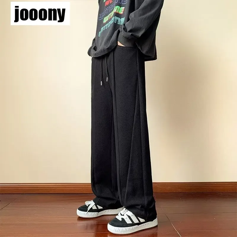 

Loose Solid Color Sports Pants Korean Retro Casual Sports Straight Leg Pants Men's New Spring Autumn New Simple Versatile Daily