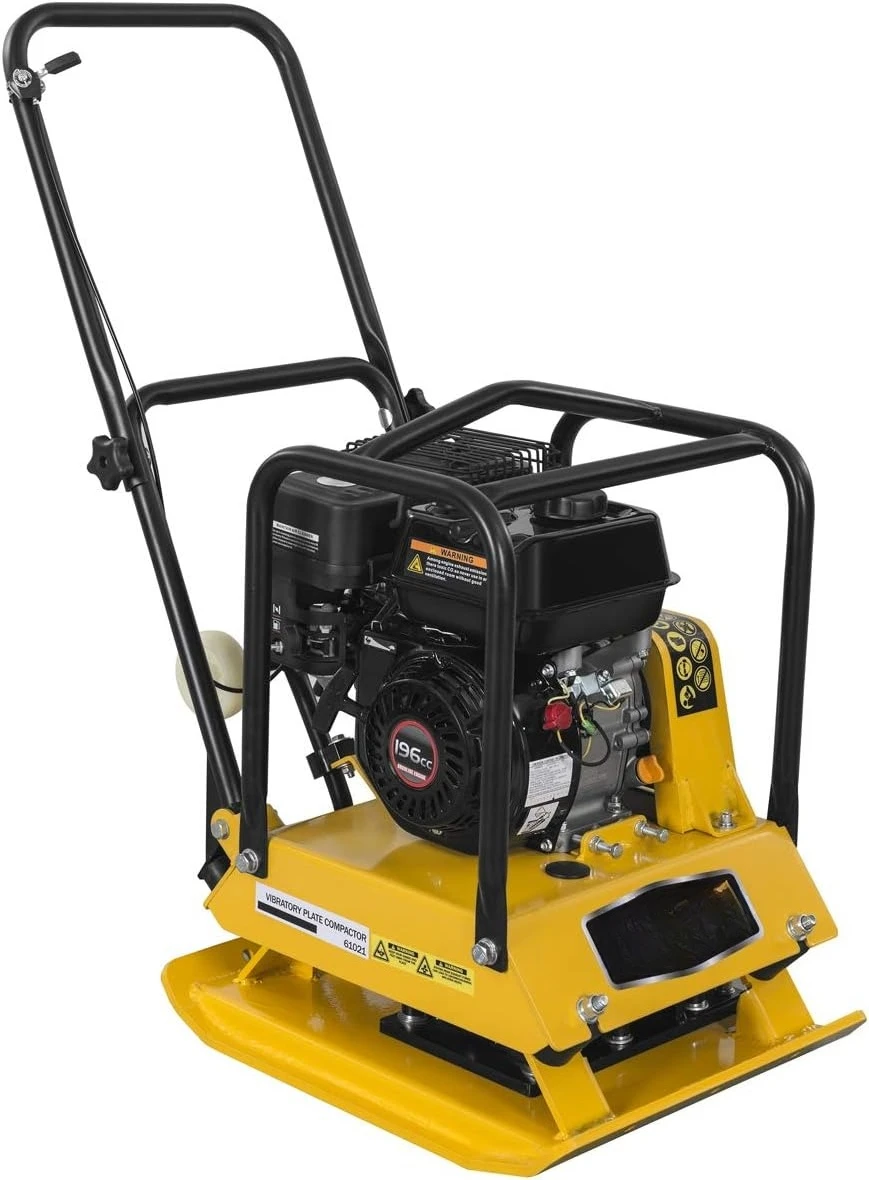 

6.5HP Plate Compactor 21 x 21 inch Plate Gas-Powered 196cc Vibratory Plate Construction Concrete Tamper Machine Power Paver