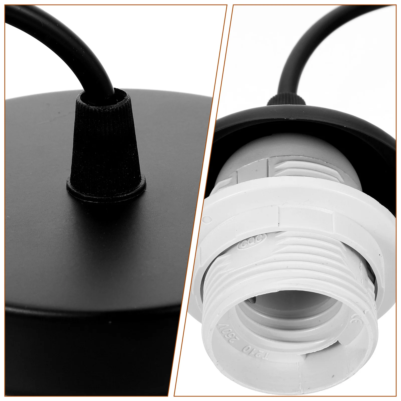 

2Pcs E27 Screw Bulb Holder Metal Ceiling Light Base Adjustable Cable Ceiling Hanging Light Fixtures E27 Thread Lamp Holder