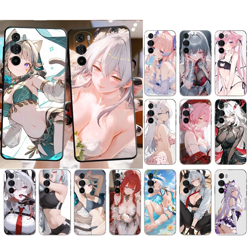 Telefoonhoesje voor Motorola Edge 50 40 Pro 60 50 40 30 Ultra Neo Fusion Moto G Play G Stylus G Power G Anime kawaii meisje