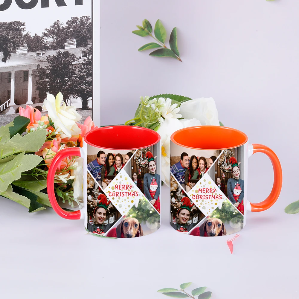 Personalized Christmas Coffee Mug Custom Photo Cup Xmas Coffee Mugs Cups 11oz Holiday Hot Cocoa Accent Mug Xmas Presents Gifts