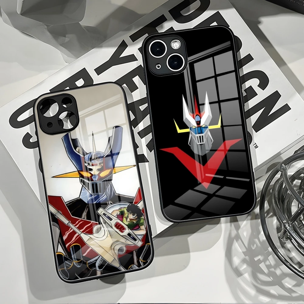 UFO Robot Goldorak Phone Case For IPhone 14 Pro Max 15 Pro 12 11 13 Mini X XR XS 16 Plus SE Tempered Glass Back Cover