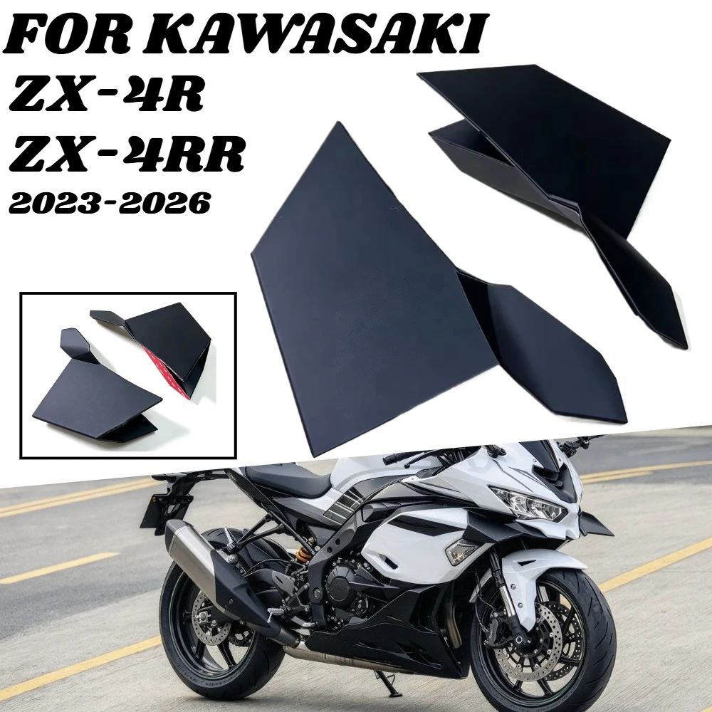 Motorcycle Front Winglet Spoiler Aerodynamic Side Wing Fairing Downforce Deflector Accessories for ZX-4R ZX-4RR 2023-2026 2025