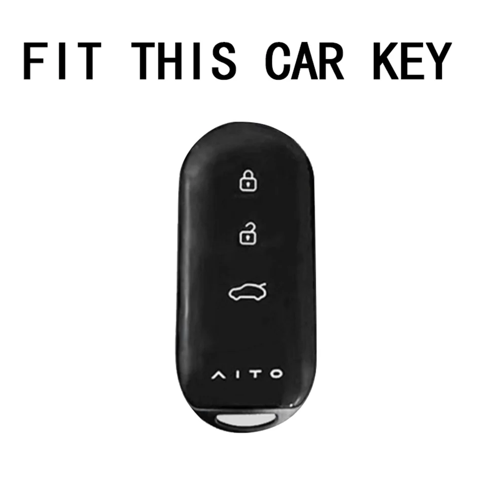 Leather Car Smart Key Case Cover for Aito M5 M7 2022 3 Buttons Remote Protection Shell Keychain Auto Accessories