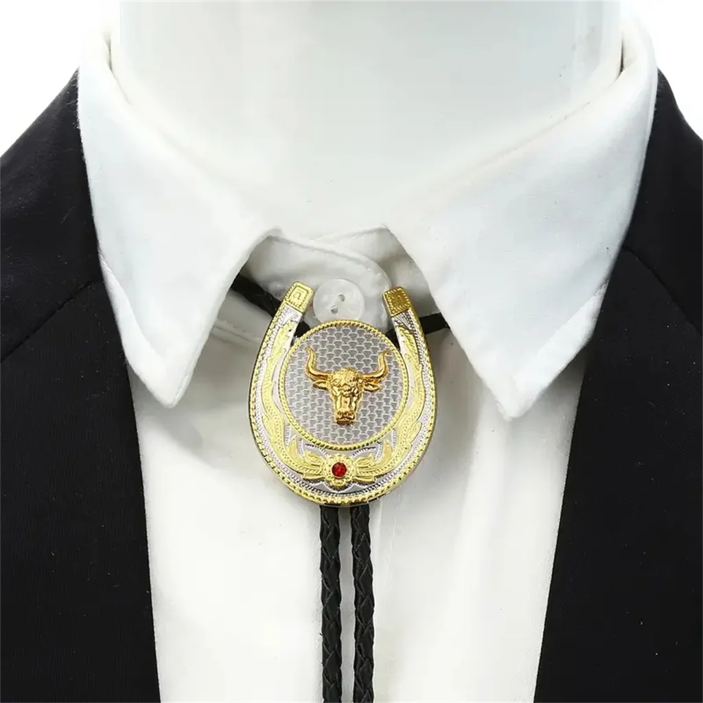 

Horseshoe two-tone bolo tie