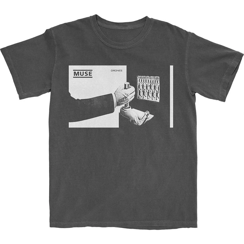 Muse Drones Concept Art Print Baumwoll-T-Shirt Alternative Rock Band Unisex Kurzarm-T-Shirt