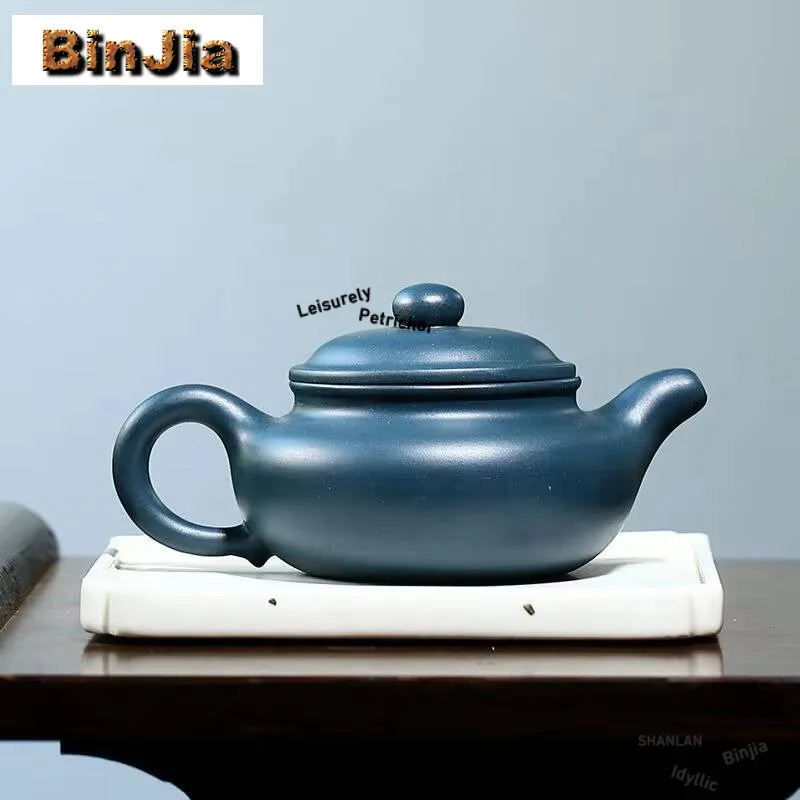 

240 мл древние фиолетовые глиняные чайники Исин, антикварный горшок ручной работы, чайник из необработанной руды, лазурный грязевой чайник, китайский чайный сервиз Zisha, подарок, ремесло
