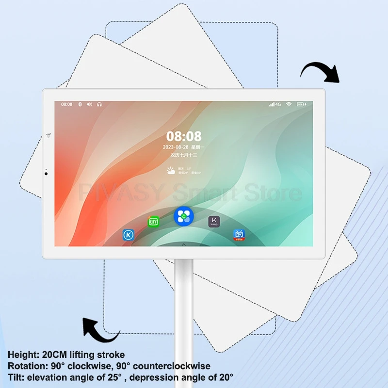 Con supporto da pavimento Touch screen Android da 21,5 24 pollici Gaming Live Room Schermo wireless Mirroring Smart Tv Tablet portatile mobile