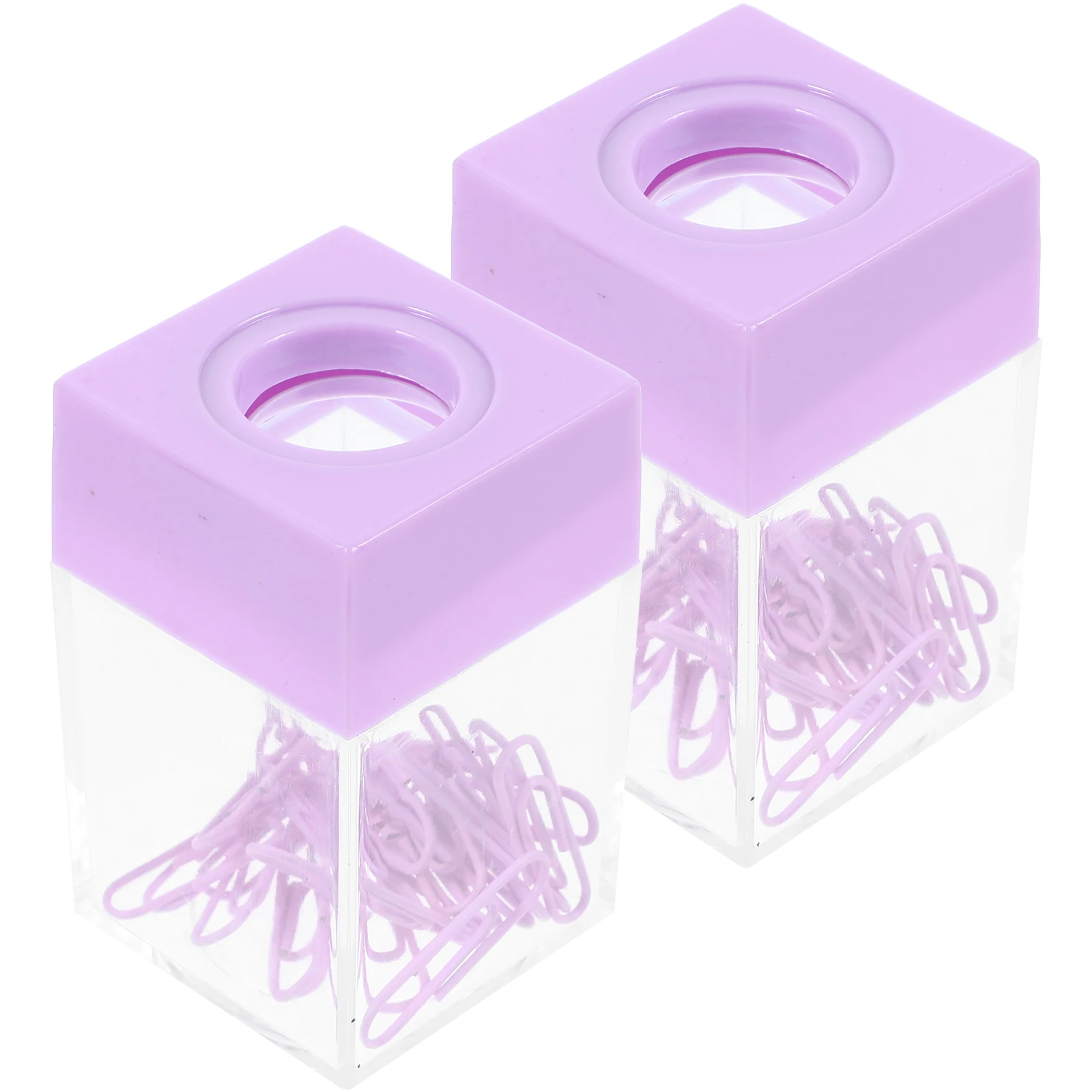2Pcs Storage Paper Clip Holders Black Wear Resistant Paper Clip Containers Desk Organizer Small Container
