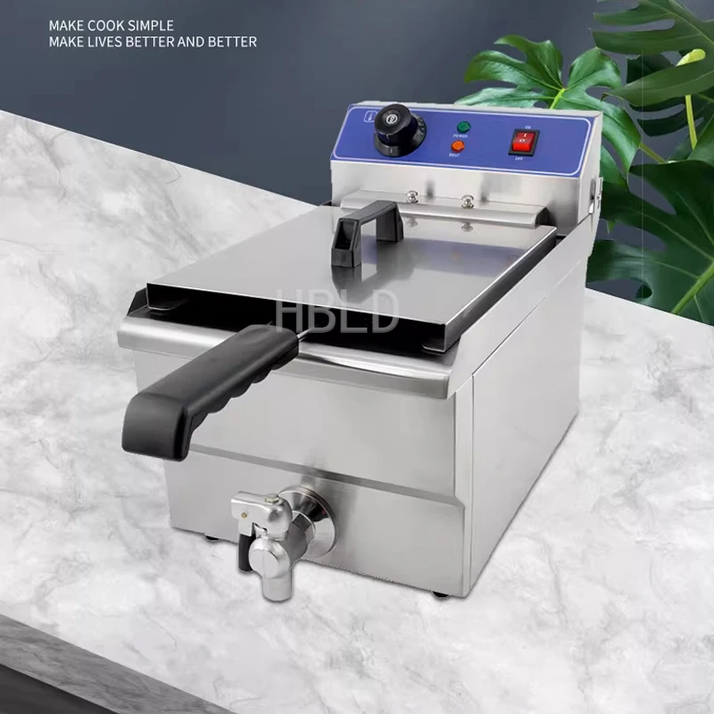 

Industrial Countertop Stainless Steel Electronic Fryer 1 Can 1 Basket Type Fried Chicken Machine for Kitchen
