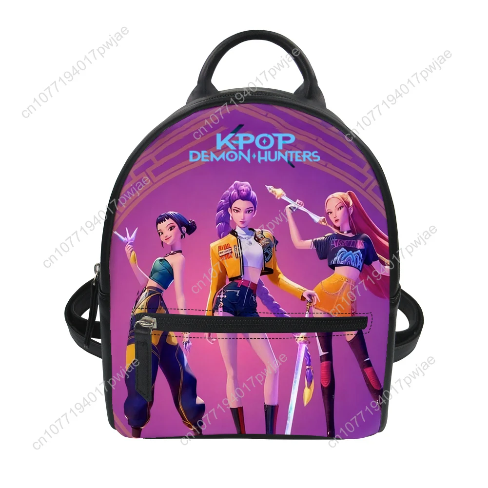 KPop Demon Hunters Custom Mini Small Backpack Purse Carter Schoolbags Double Shoulder Bag Mini Daypack Leather Travel Bag