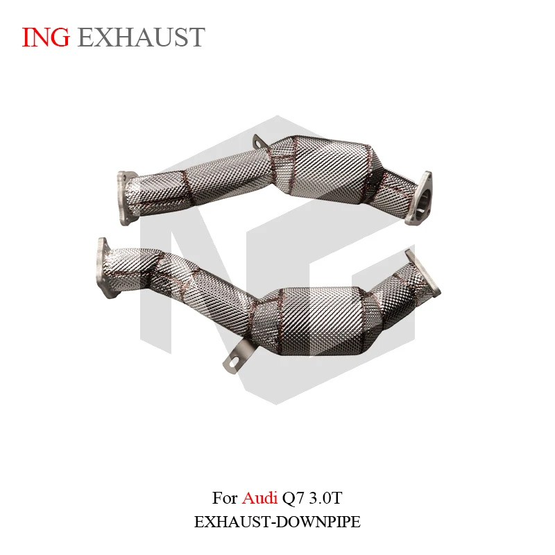 ING Catalytics SS304 Exhaust Downpipe for Audi Q7 3.0t 2019-2015 With Heat Shield Version High Performance Header Nozzle System