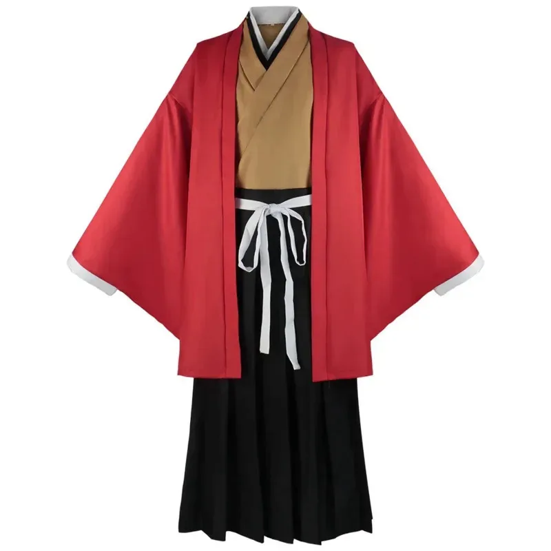 Anime Tsugikuni Yoriichi Cosplay Costume Adult Men Red Kimono Set Halloween Carnival Cosplay Costume Cosplay