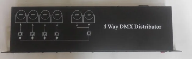 Wzmacniacz sygnału DMX na 4 kanały, rozdzielacz DMX na 4 porty