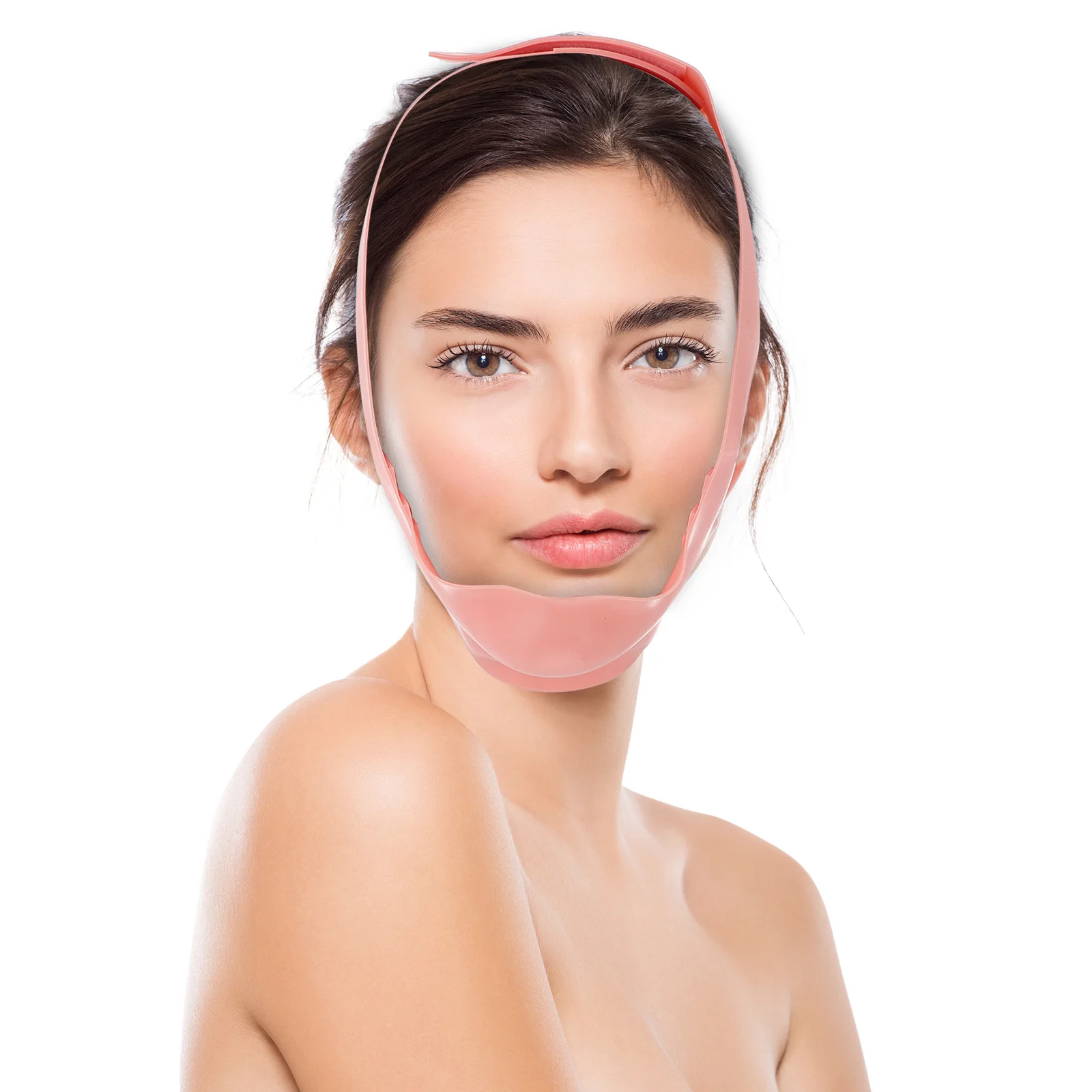 Maschera Viso in Silicone a Forma di V per Sollevare e Rassodare la Pelle, Cintura Anti-Età per la Riduzione del Doppio Mento