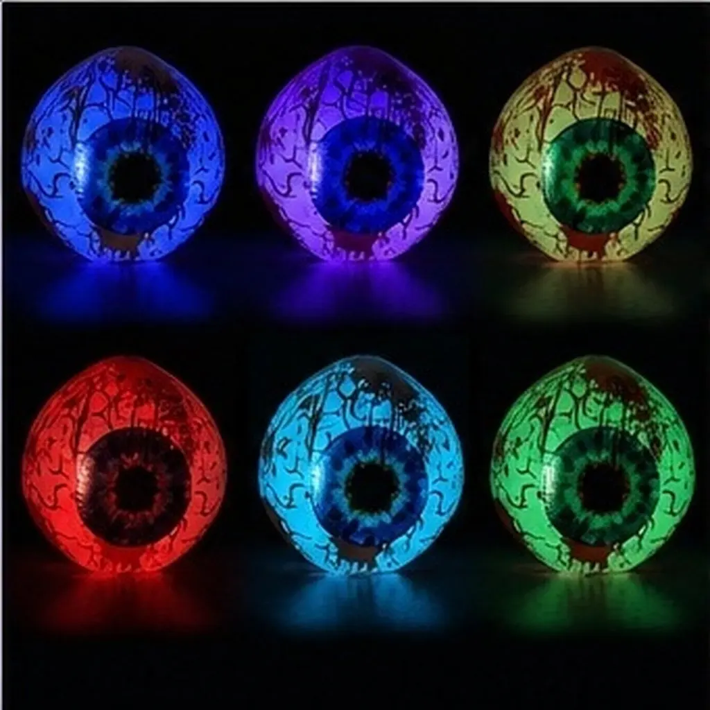 Inflatable Eyeball Light Decor Halloween Outdoor Decoration for Lawn Courtyard Swimming Pool Remote Controlled Rgb Lights