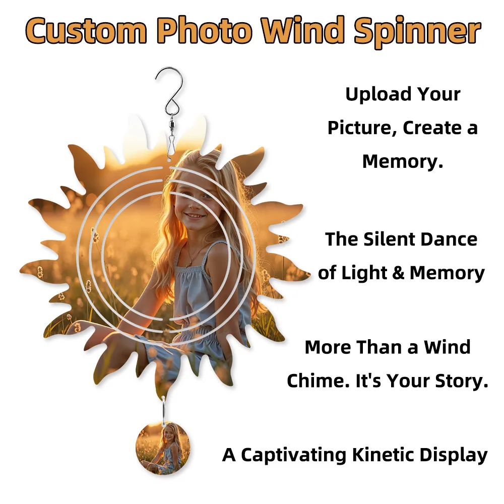 

Personalized Wind Chime Aluminium Custom Windgong Outside 10 Inch Sublimation Hanging Ornaments Apartment Decoration Sun-Shape