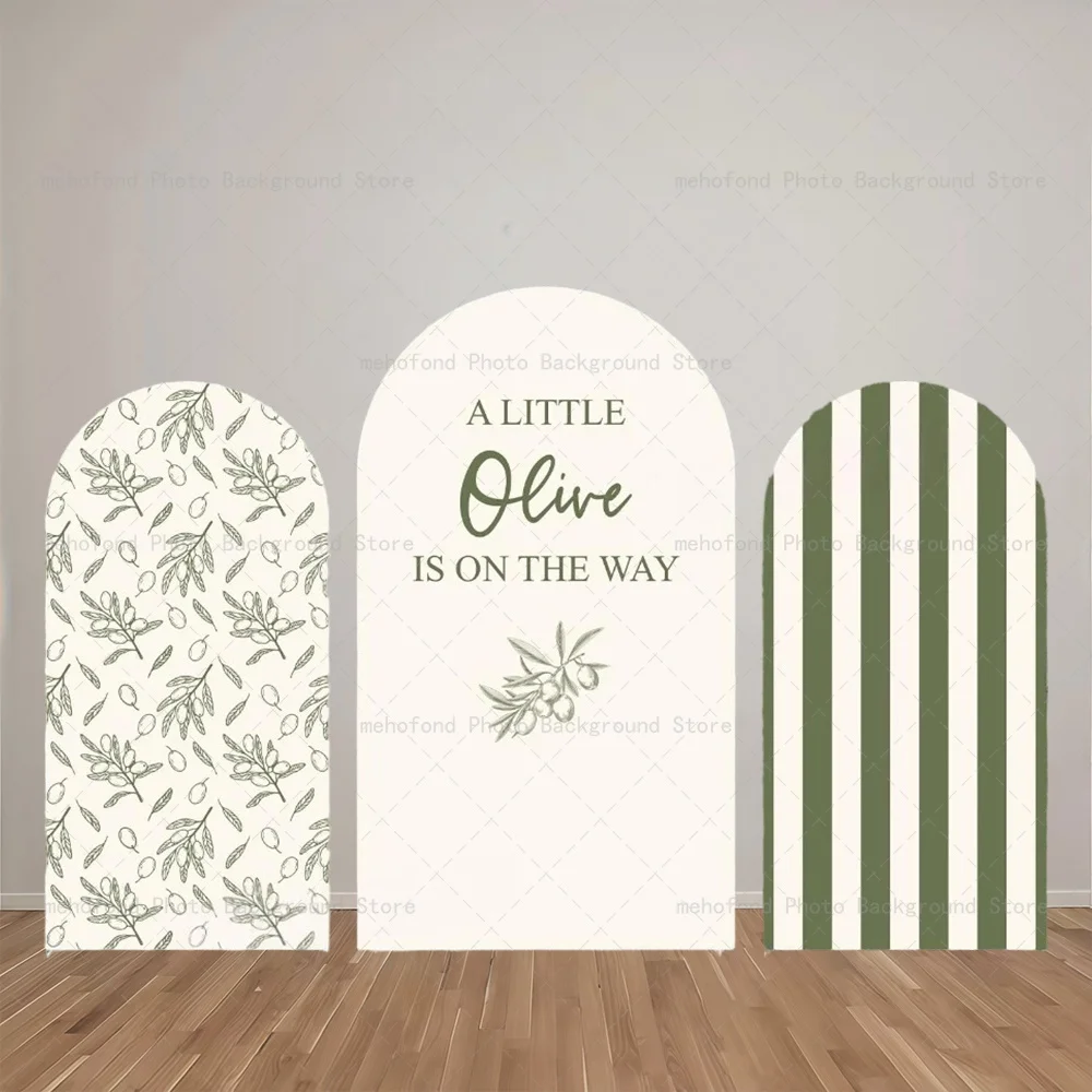 

Фон для фотосъемки Mehofond Arch с текстом на заказ, изображением оливковых веток и листьев, для детского дня рождения, декор для студии