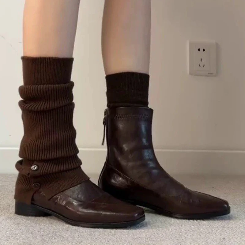 

Heeled Women Boots Zip Leather Shoes Chunky Chelsea Boots Woman Winter 2025 Elegant Ankle Boots Casual Shoes Snow Botas Mujer