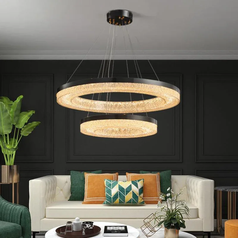 Modern Crystal LED Chandelier Home Decor Lustre Chandeliers  Lamp Fixtures Ceiling Lamp Minimalist Remote Control Pendant Light