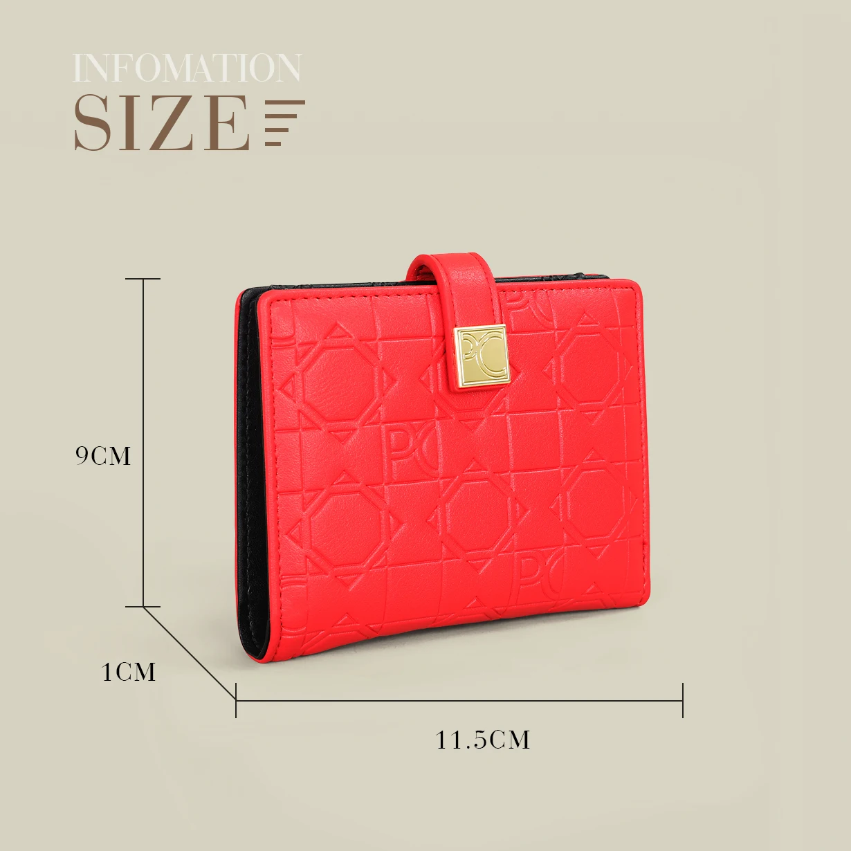 PG PATSY GARIS wallet Fashion Classic Retro Women's Universal Wallet Letter Printed Portable Card Bag Zero Wallet image 3