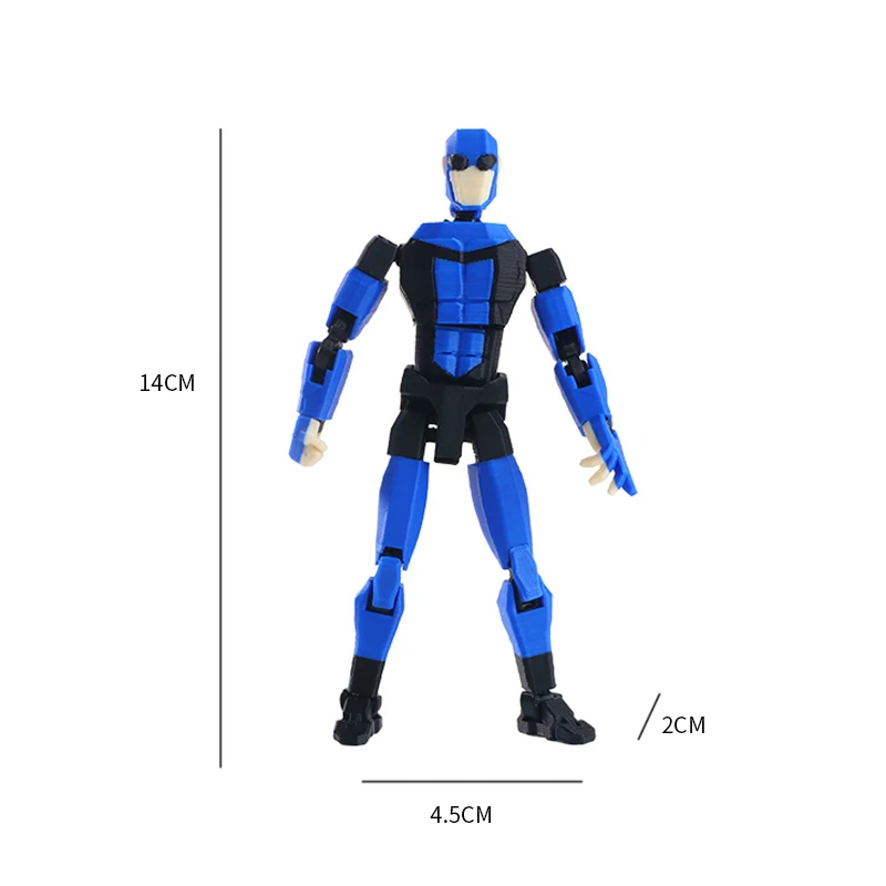 3D-geprinte onoverwinnelijke jongen Onoverwinnelijke Mark Multi-gewrichtsverplaatsbare beweegbare model Lichtblauwe streepstijl Dummy13 T13-collectie