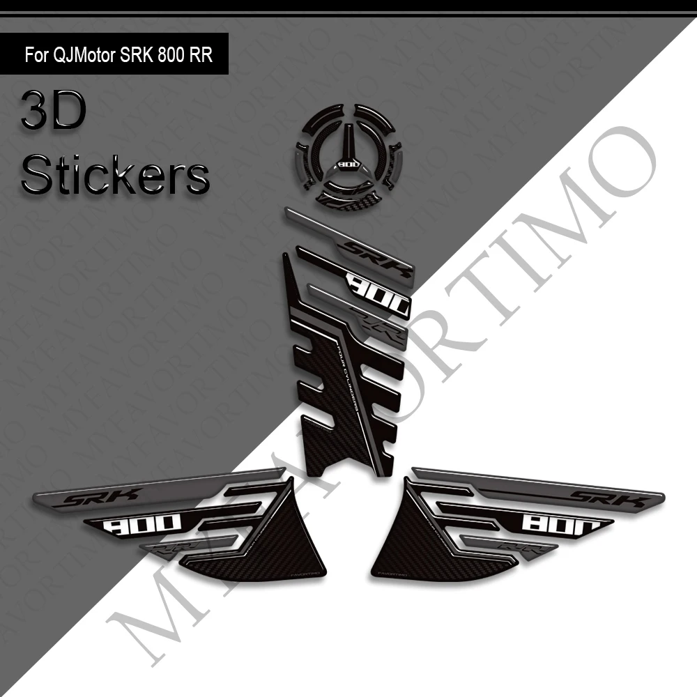 شارات خزان الدراجة النارية لمحرك QJMotor QJ SRK GSR 800 RR SRK800 غطاء وسادة الخزان مجموعة زيت الوقود الغازي ملصقات الركبة حامي