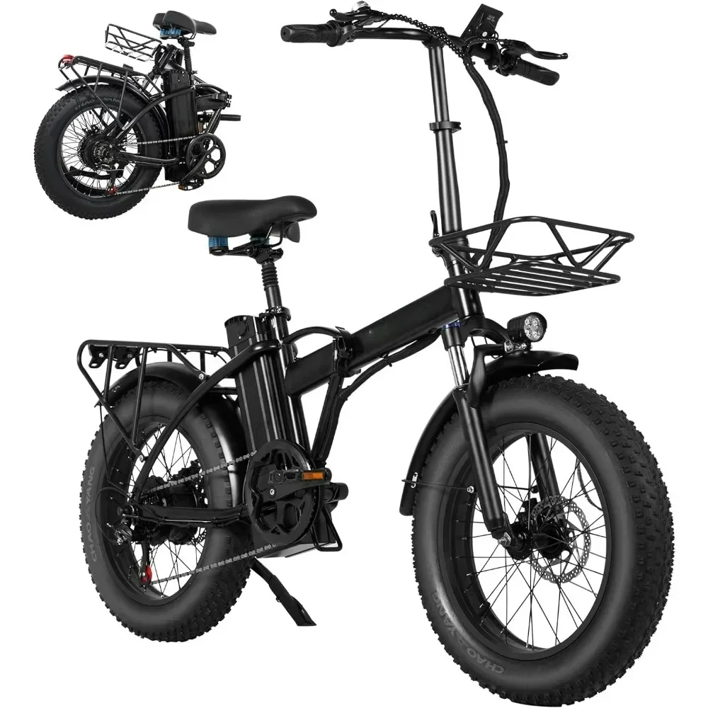 

Electric Bike, for Adults 20" Fat Tire, 750W Motor 48V 15AH Battery, Folding Ebike with7 Speed, 750w, Electric Bicycles