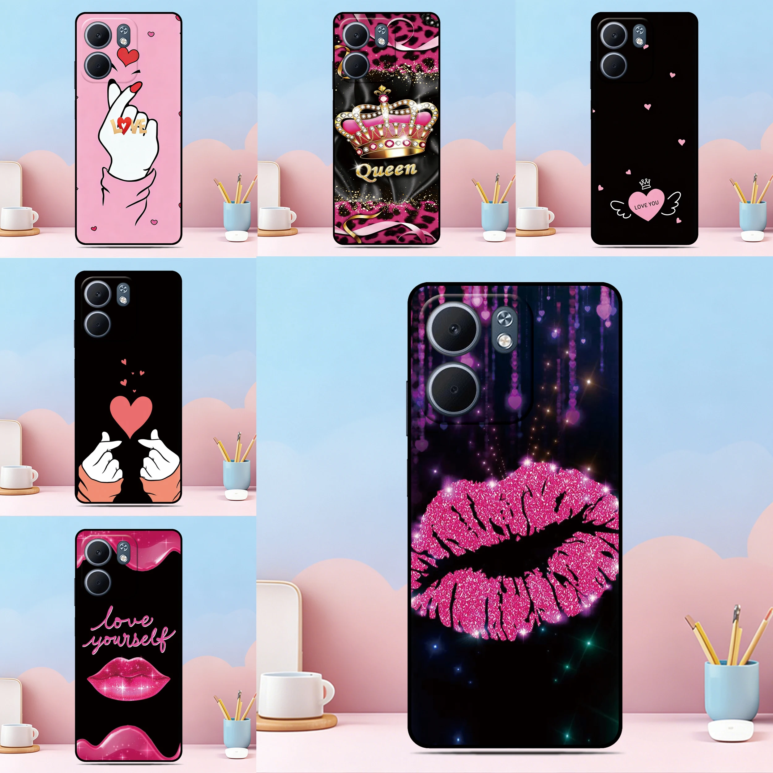 Funda para Teléfono con Diseño de Beso de Corazones para iPhone 17 16 15 11 Pro Max X 7 8 SE 3 2 2020 2022 iPod Touch 7 6 5, Carcasa Trasera Personalizada con Foto o Imagen