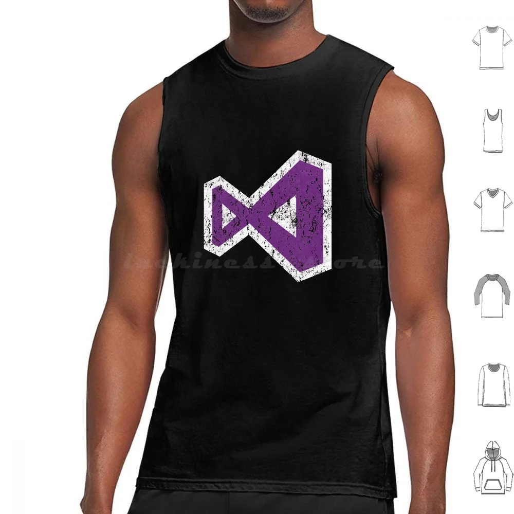 Vintage Visual Studio Tank Tops Print Cotton Visual Studio Logo Visual Basic Icon Programming Visual Studio Code