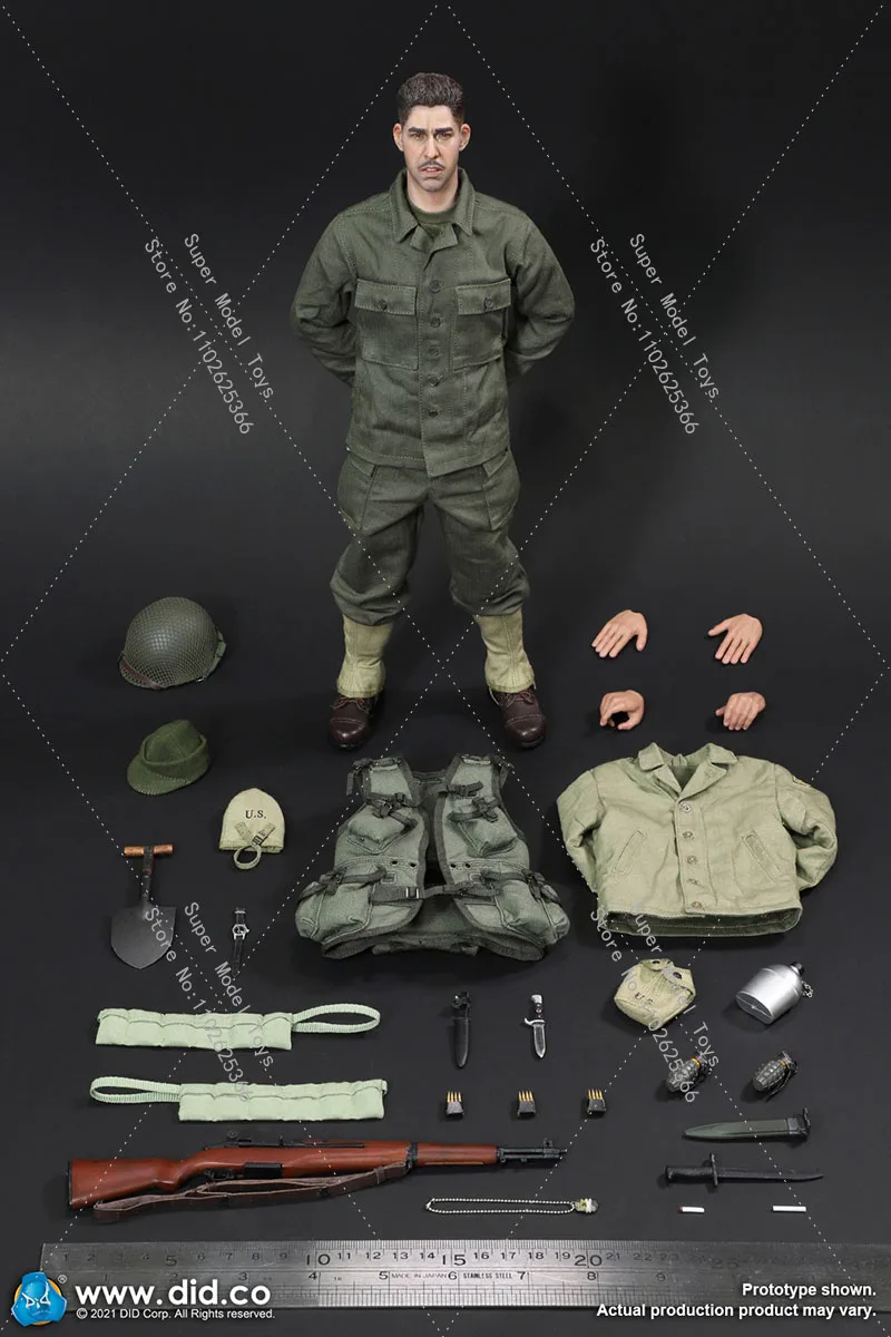 Original Collectible DID A80155 1/6 Scale Full Set Male Soldier US WWII Army Rangers 12 Inch Action Figure Model For Fans Gifts