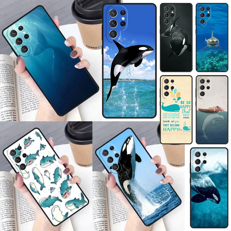 Killer Whale Orca Under Water Cover For Samsung Galaxy S23 Ultra S22 S20 S21 FE S8 S9 S10 Plus Note 10 20 Ultra phone Case