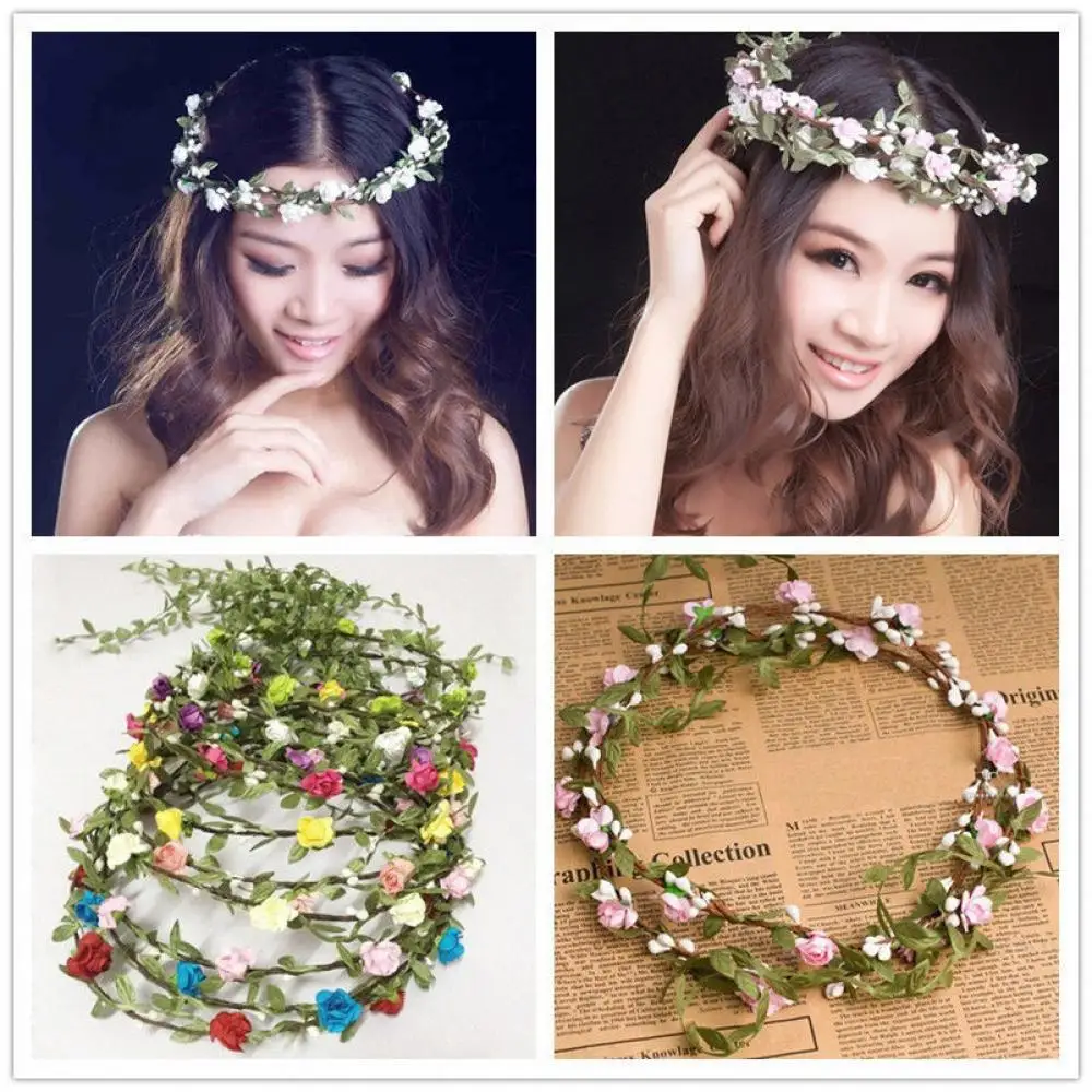 Cute Elegent Flower Garland Wedding Bride Bridal Headdress Headbands Bohemian