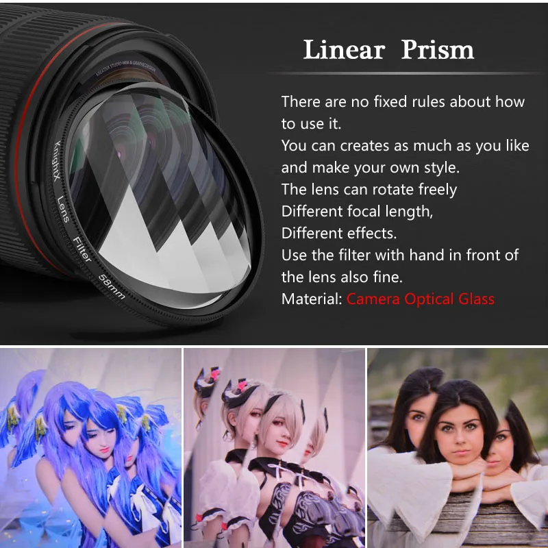 KnightX mobile phone Prism LENS Filter 58mm UV CPL ND accessories photography Macro Lens lens For iPhone 11 12 13 Xiaomi Samsung