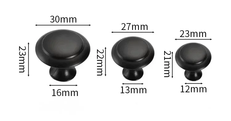 10 Pack Black Golden Cupboard Handle Stainless Steel Kitchen Handles Furniture Handle Drawer Knobs Single Hole Mushroom Handle